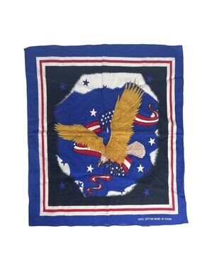 Unbranded Bandana Eagle Flag America Blue 18.5 x 21.5 Patriotic